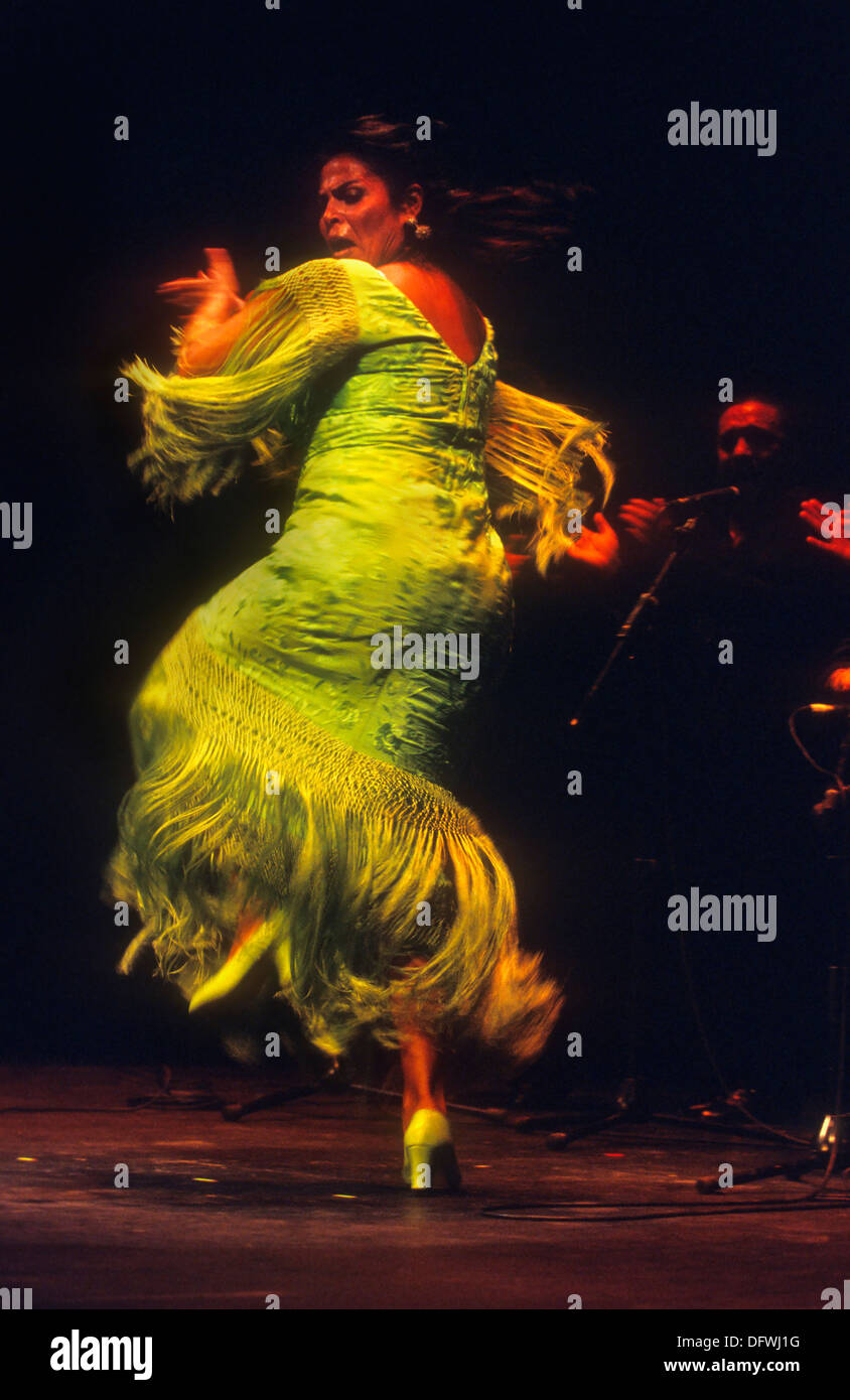 Aurora Vargas.Flamenco cantante e ballerino. Lope de Vega theatre. Siviglia, in Andalusia, Spagna Foto Stock