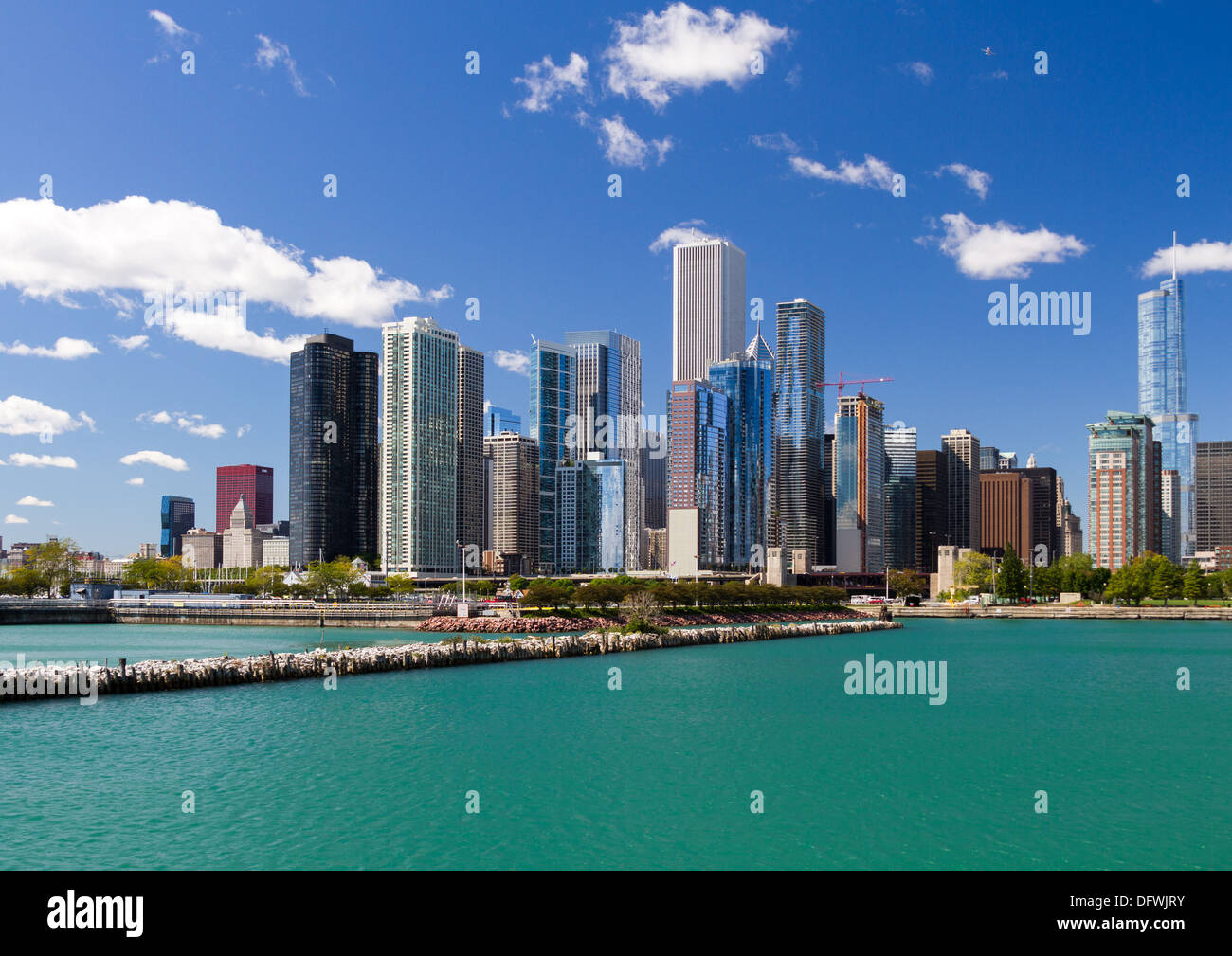 Il Loop, Chicago visto dal Lago Michigan Foto Stock