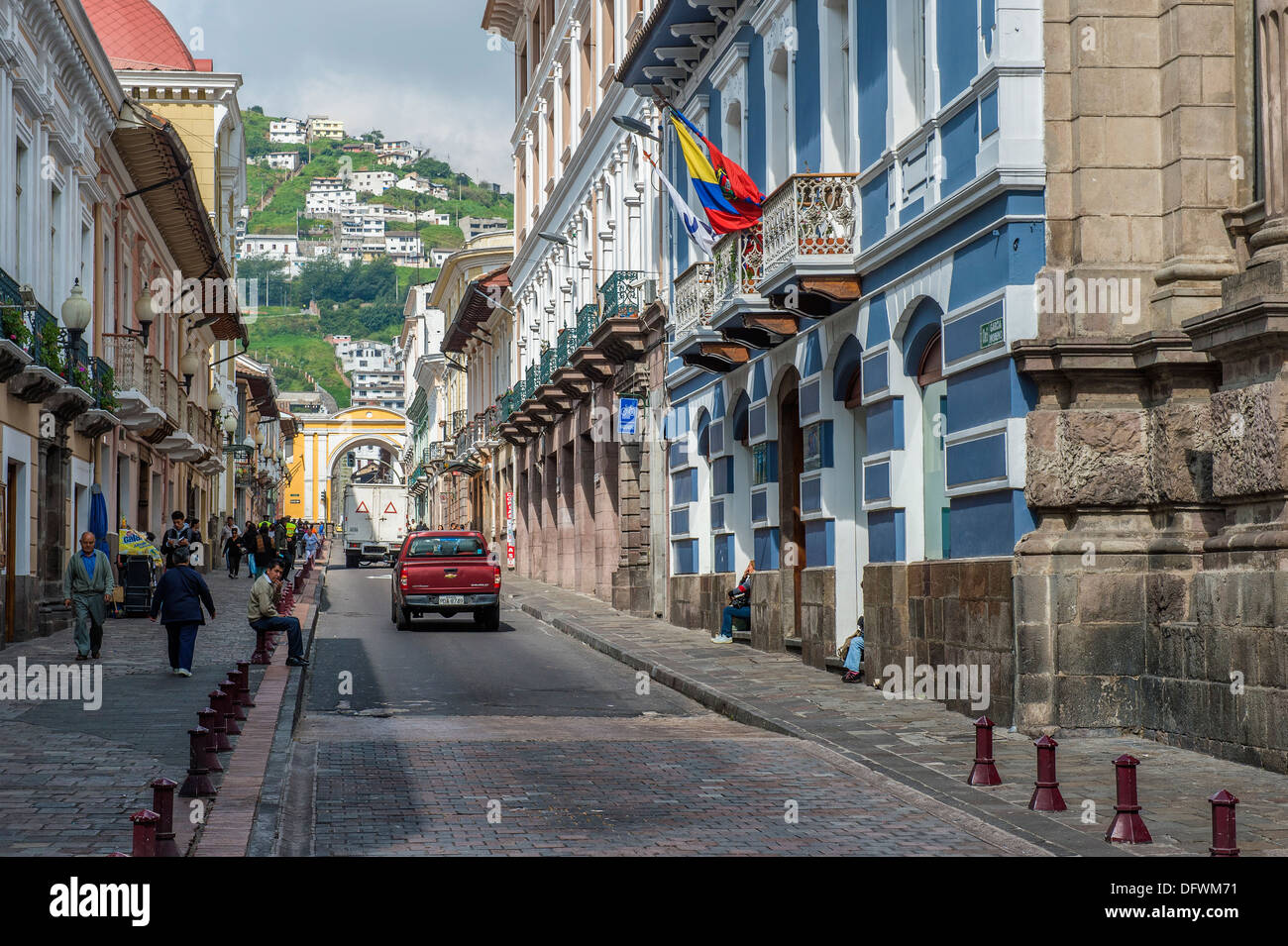 Garcia Moreno street, Quito centro storico, Provincia Pichincha, Ecuador, Patrimonio Mondiale dell Unesco Foto Stock