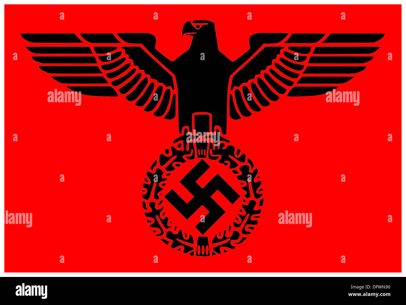 Emblema con la svastica La Parteiadler o emblema del Nationalsozialistische Deutsche Arbeiterpartei noto come socialista nazionale (Nazi) partito Foto Stock