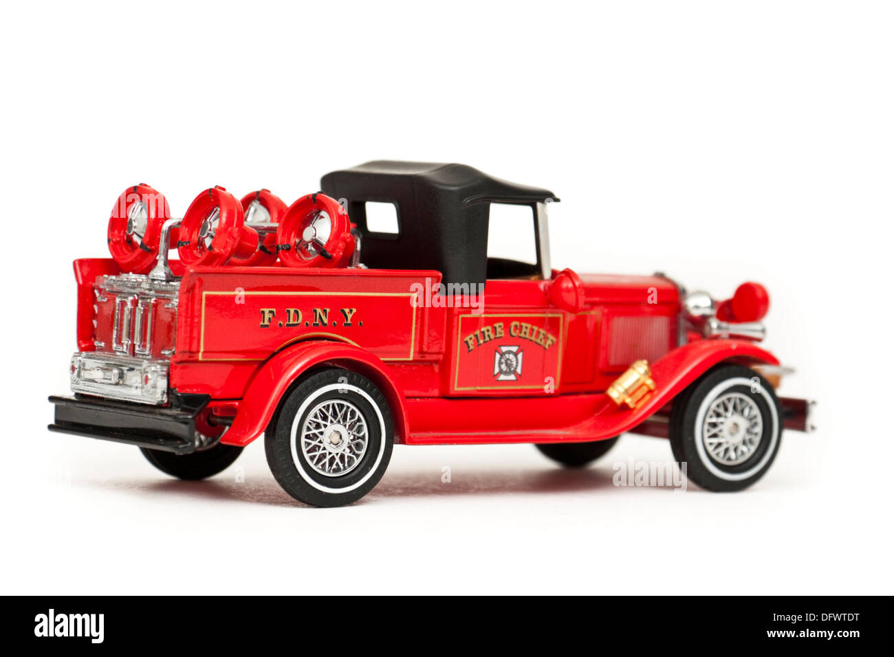 Matchbox replica di vintage antichi / New York Fire Department 'Incendio Capo' carrello Foto Stock