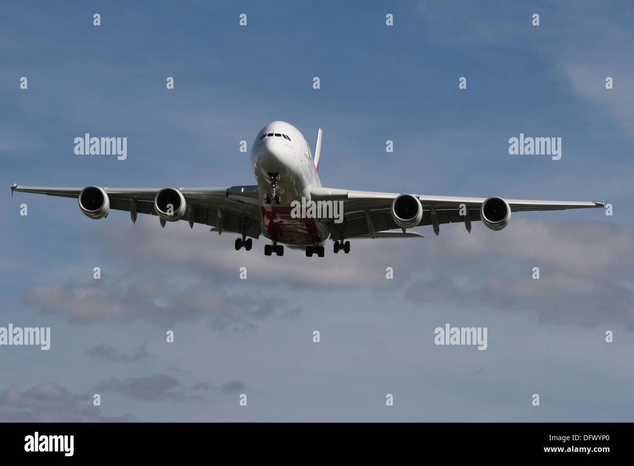 AIRBUS A380 approccio finale Foto Stock