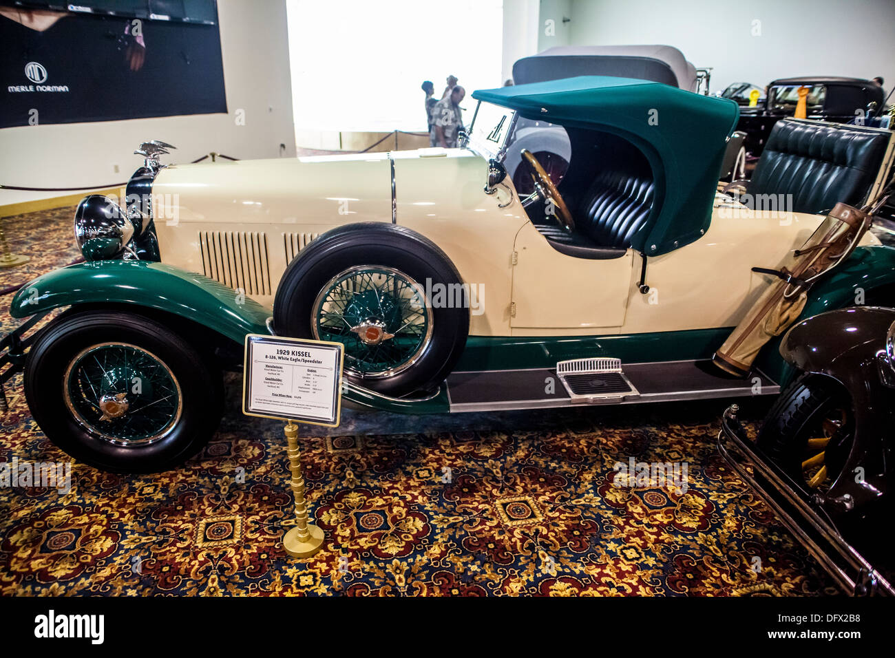 Un 1929 Kissel 8-126 bianco aquila Speedster presso la collezione Nethercutt Sylmar in California Foto Stock