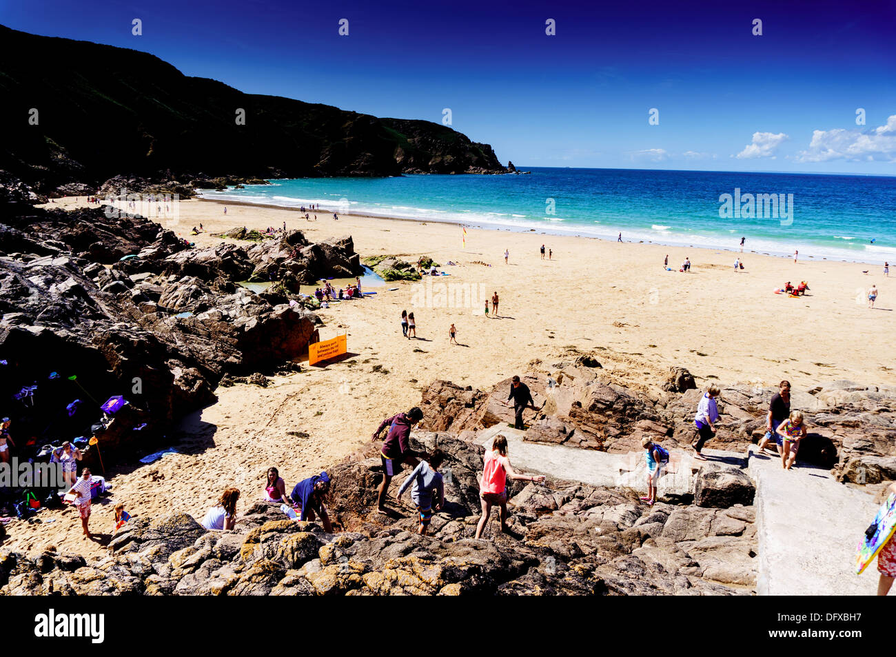 Plemont spiaggia del nord dell'isola di Jersey, Isole del Canale Foto Stock