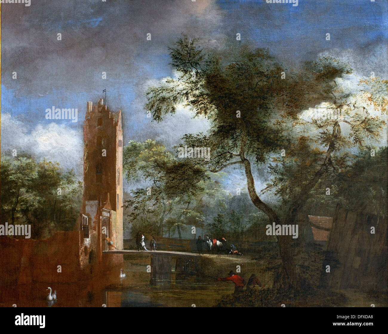 Jan van Kessel le rovine di Kostverloren manor sull'Amstel - 1660 - Museo delle Belle Arti - Budapest, Ungheria. Foto Stock