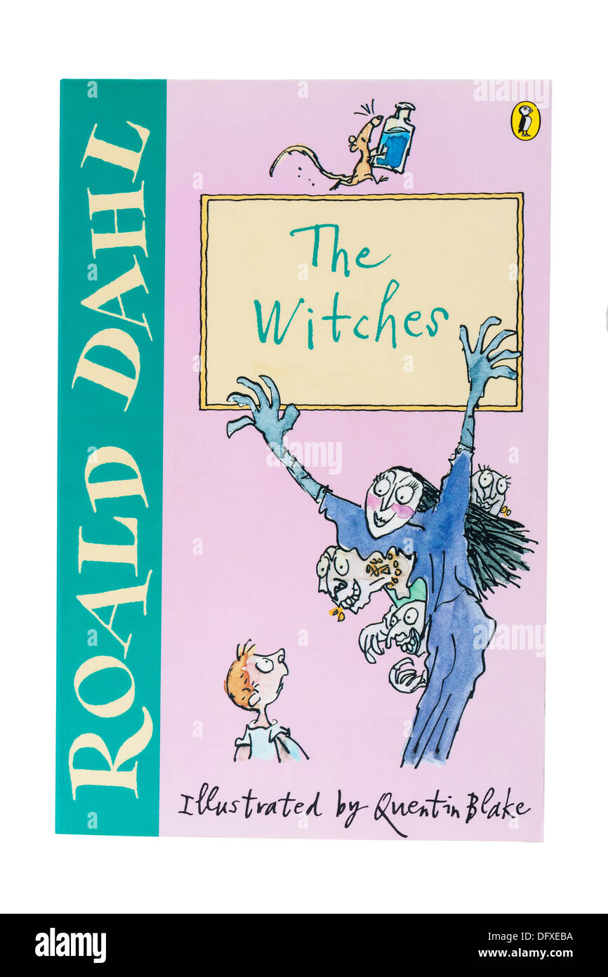 Un Roald Dahl libro per bambini chiamati streghe su sfondo bianco
