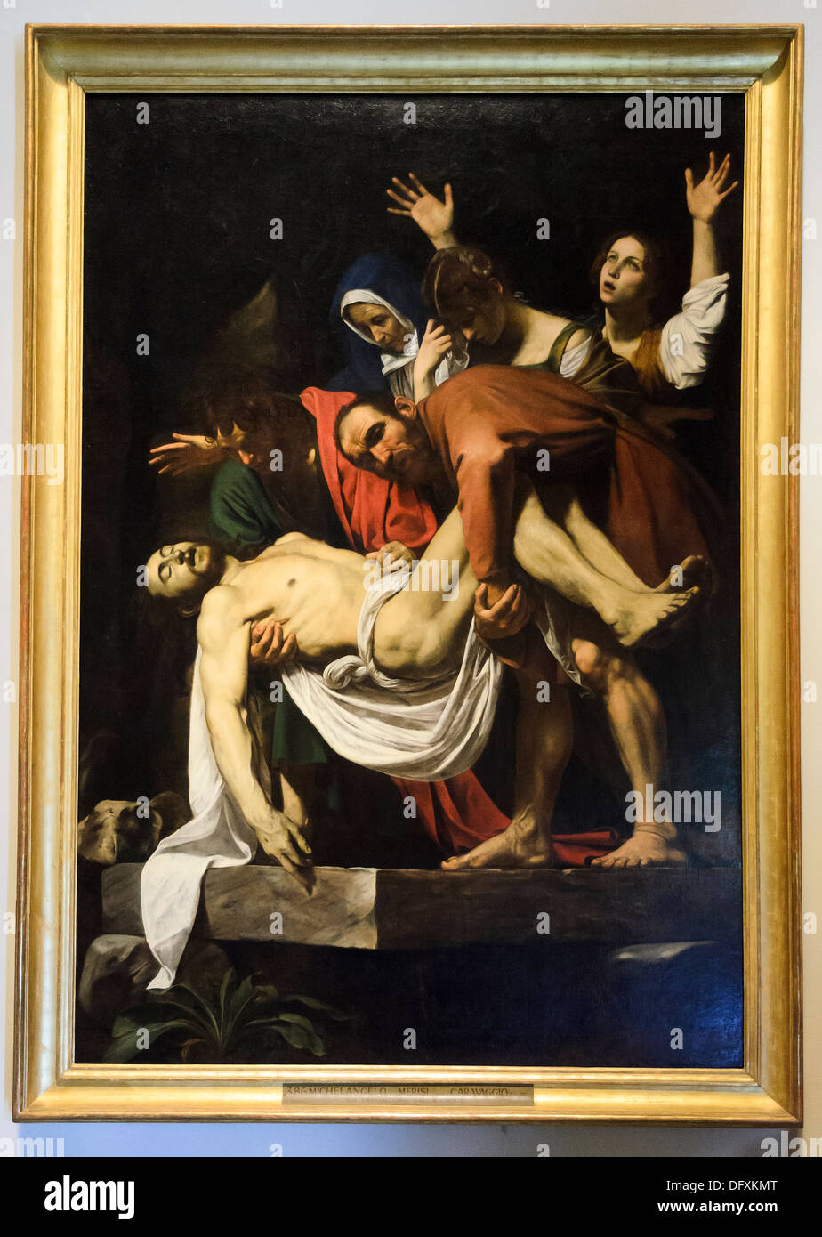 La Deposizione della Croce (la deposizione della croce) da Michelangelo Merisi chiamato Caravaggio Musei Vaticani - Roma, Italia Foto Stock