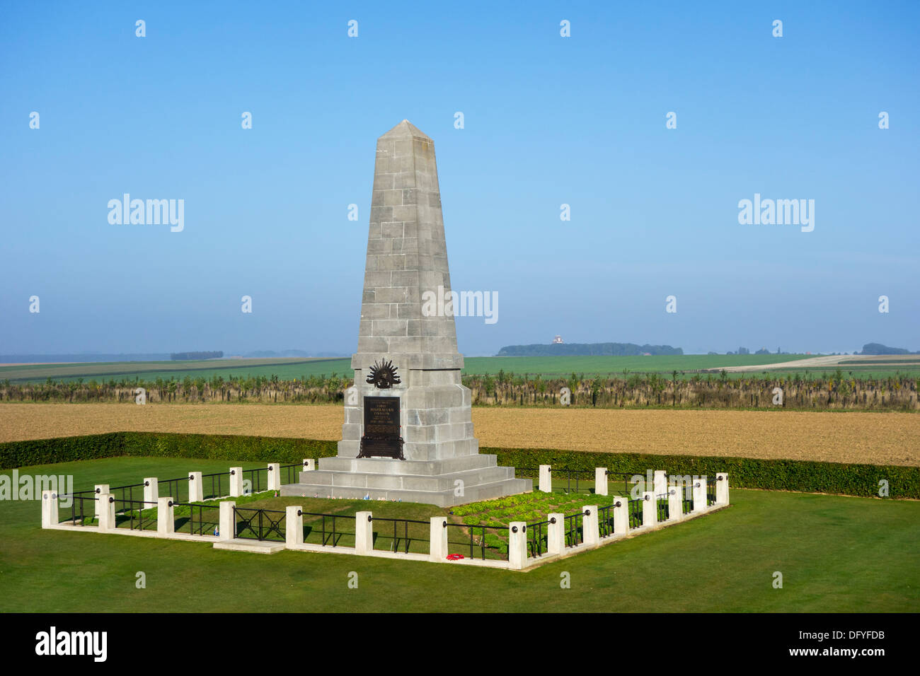 La Prima Guerra Mondiale prima divisione australiana memorial al Pozières Ridge, WWI Battaglia delle Somme, Piccardia, Francia Foto Stock