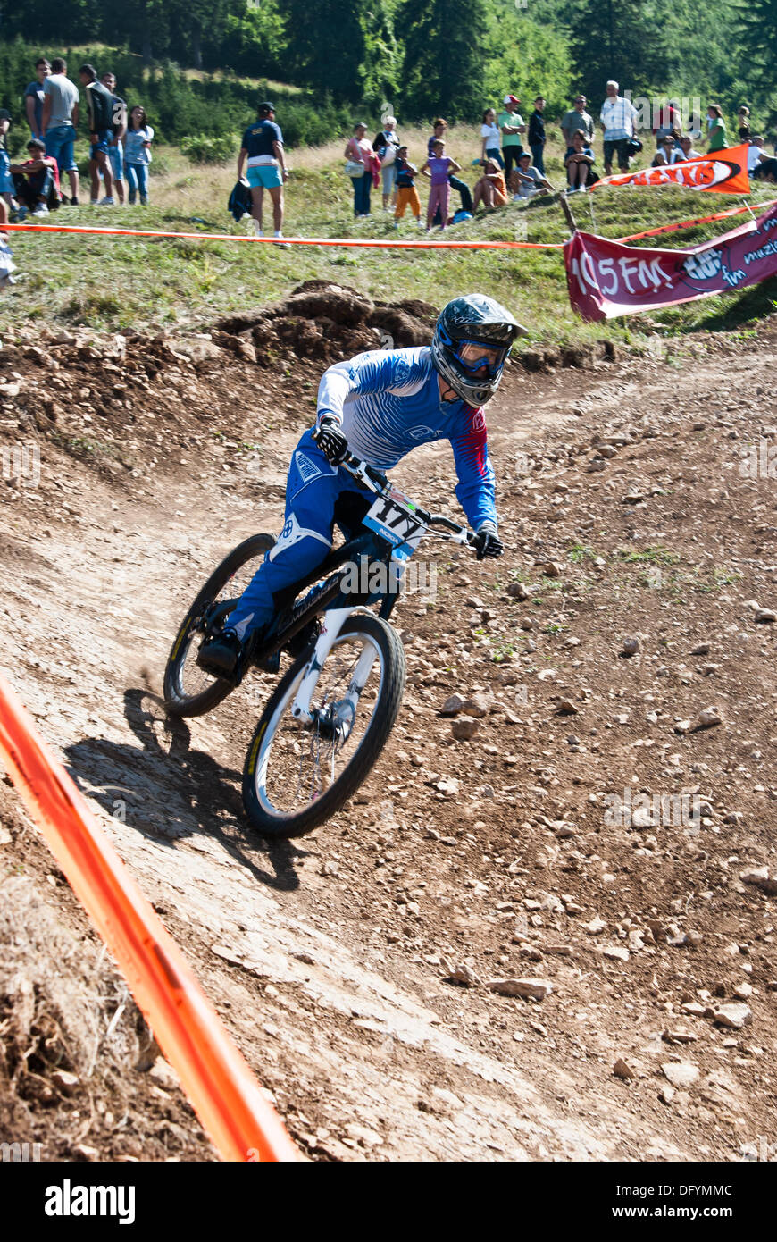 PlayBike - sulle rocce 10-12 settembre 2011, Bunloc, Distretto Di Brasov, Romania, una di discesa libera concorrenza, parte di modial campionship Foto Stock