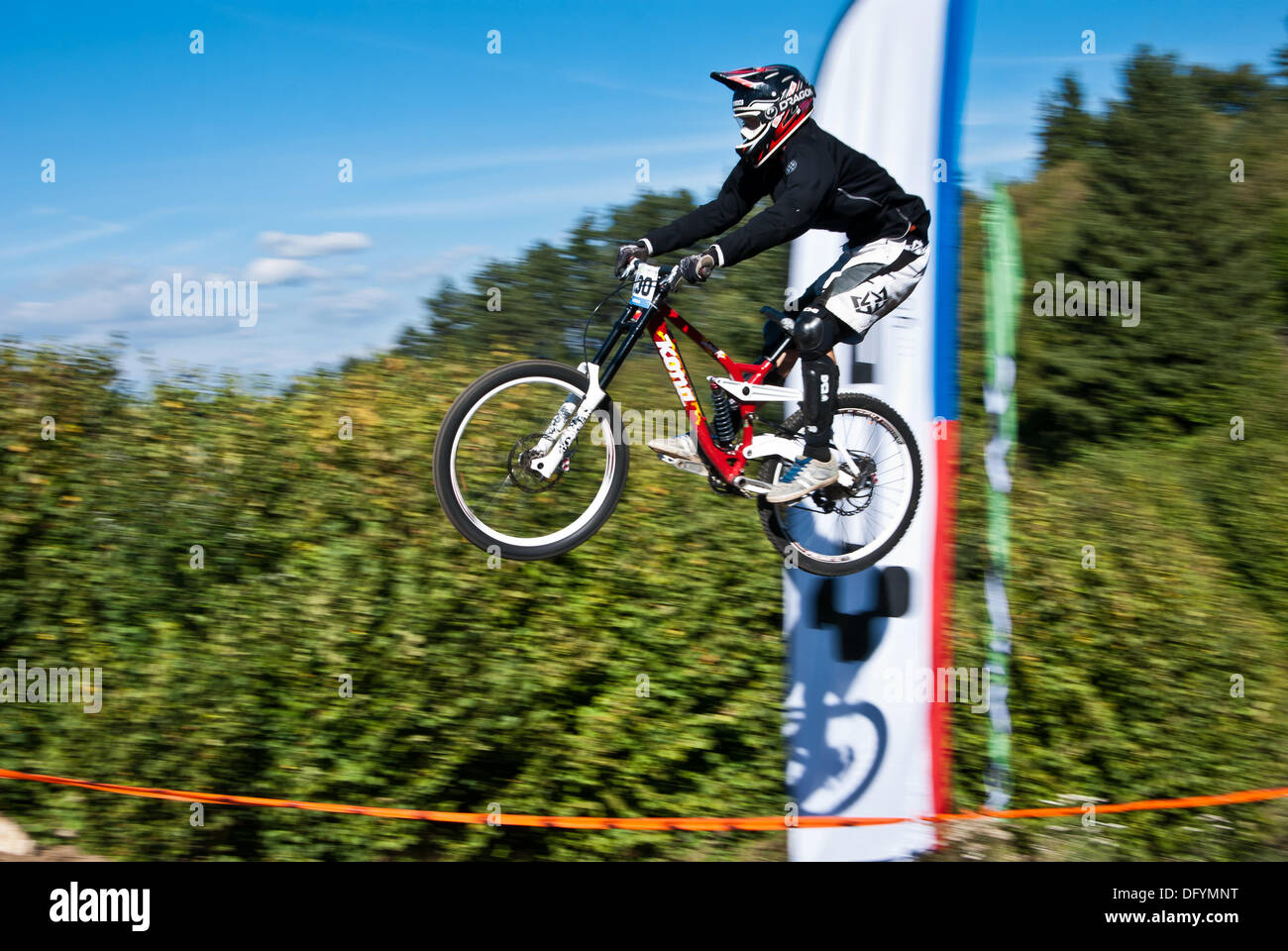 PlayBike - sulle rocce 10-12 settembre 2011, Bunloc, Distretto Di Brasov, Romania, una di discesa libera concorrenza, parte di modial campionship Foto Stock