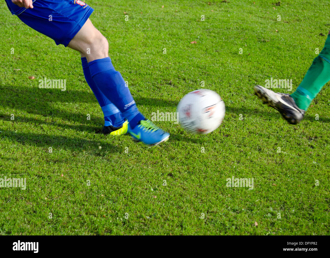 Il calcio calcio e affrontare Foto Stock