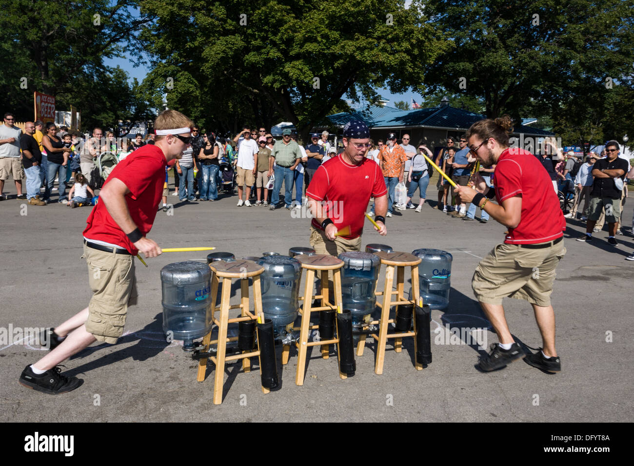 Drumming atto, Grande New York State Fair, Siracusa. Foto Stock