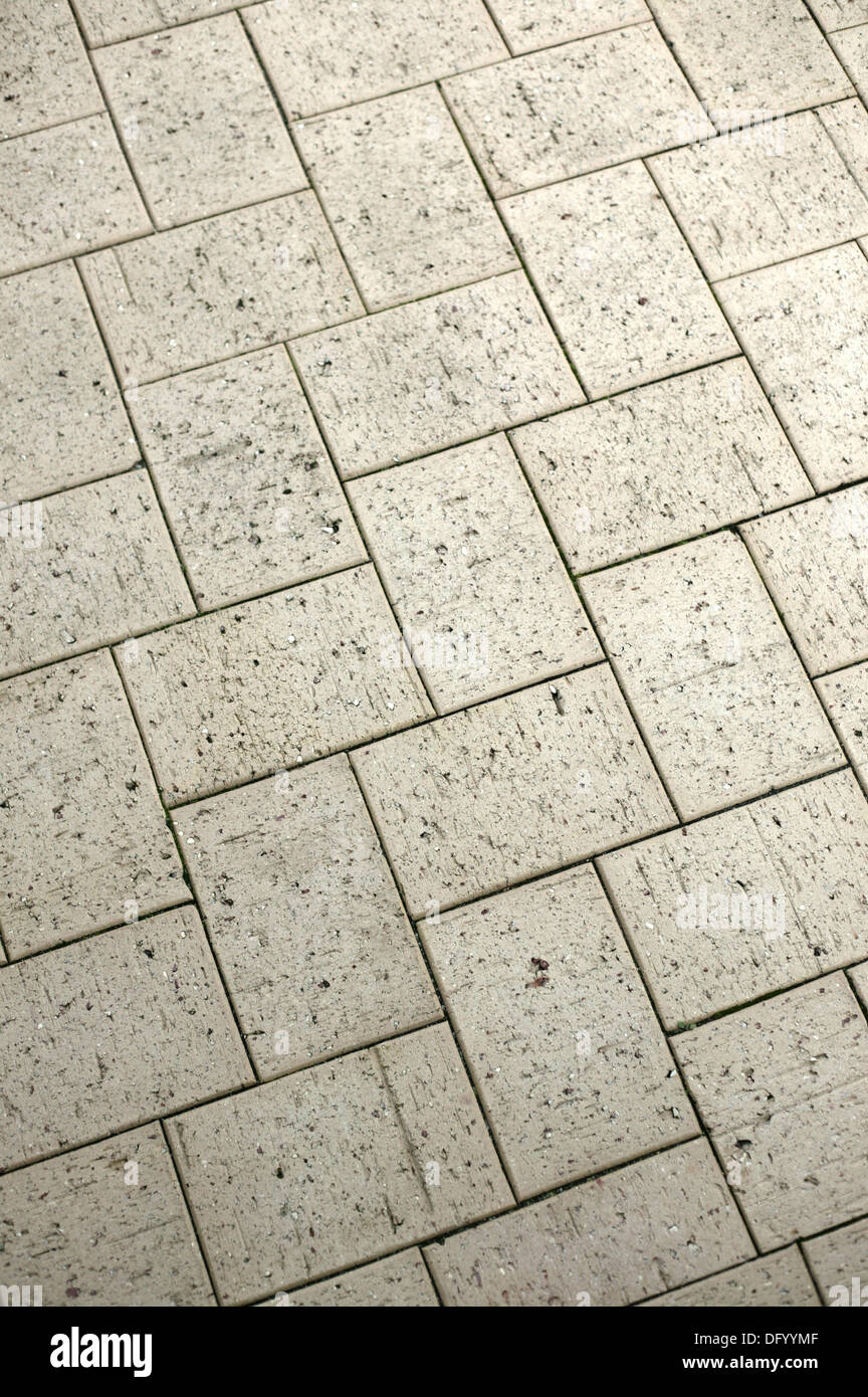 Una chiusura esterna di pavimentazione in mattoni Foto Stock