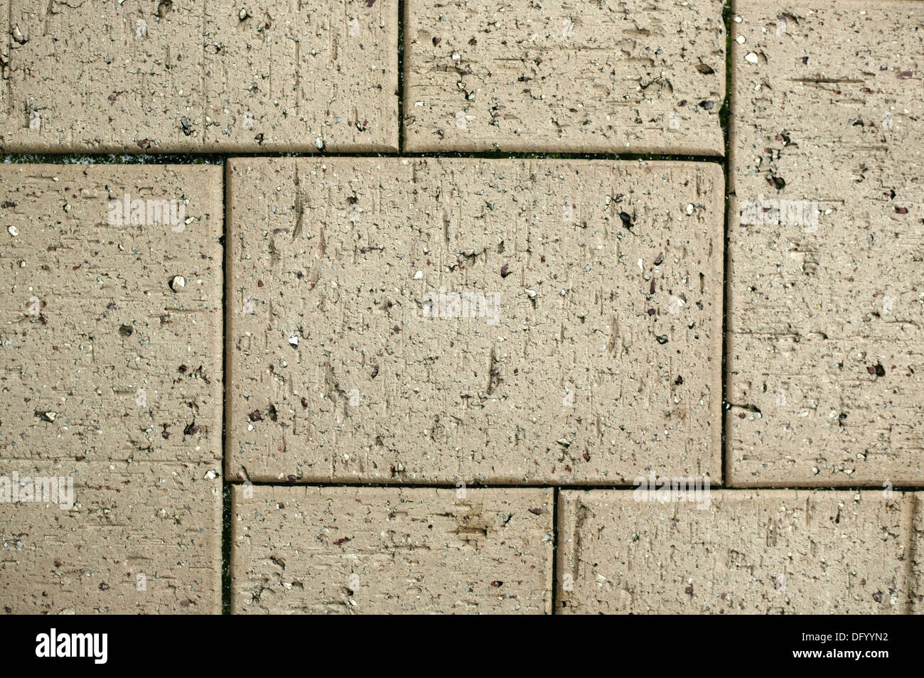 Una chiusura esterna di pavimentazione in mattoni Foto Stock