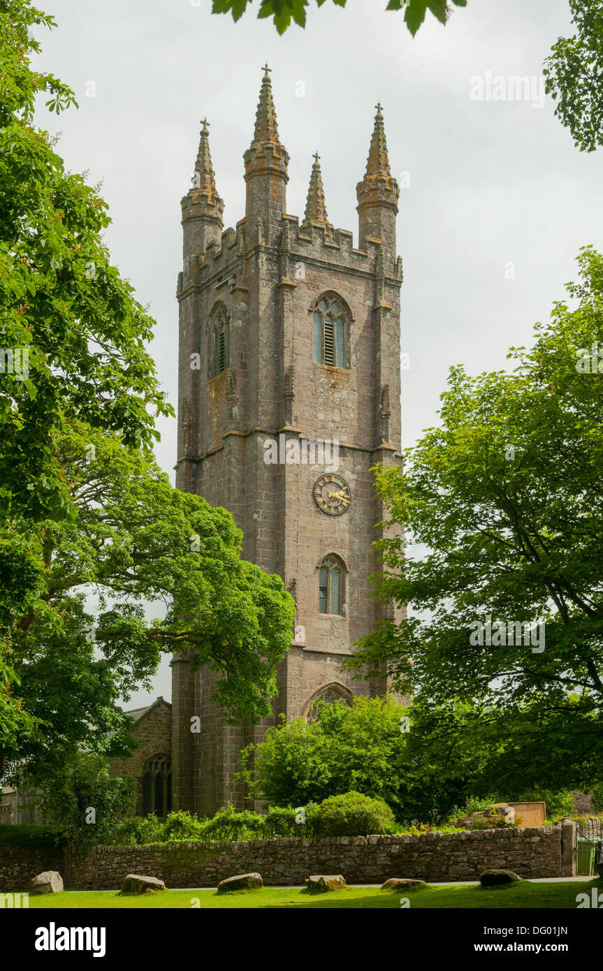 St Pancras Chiesa, Widecombe-nel-Moor, Devon, Inghilterra Foto Stock