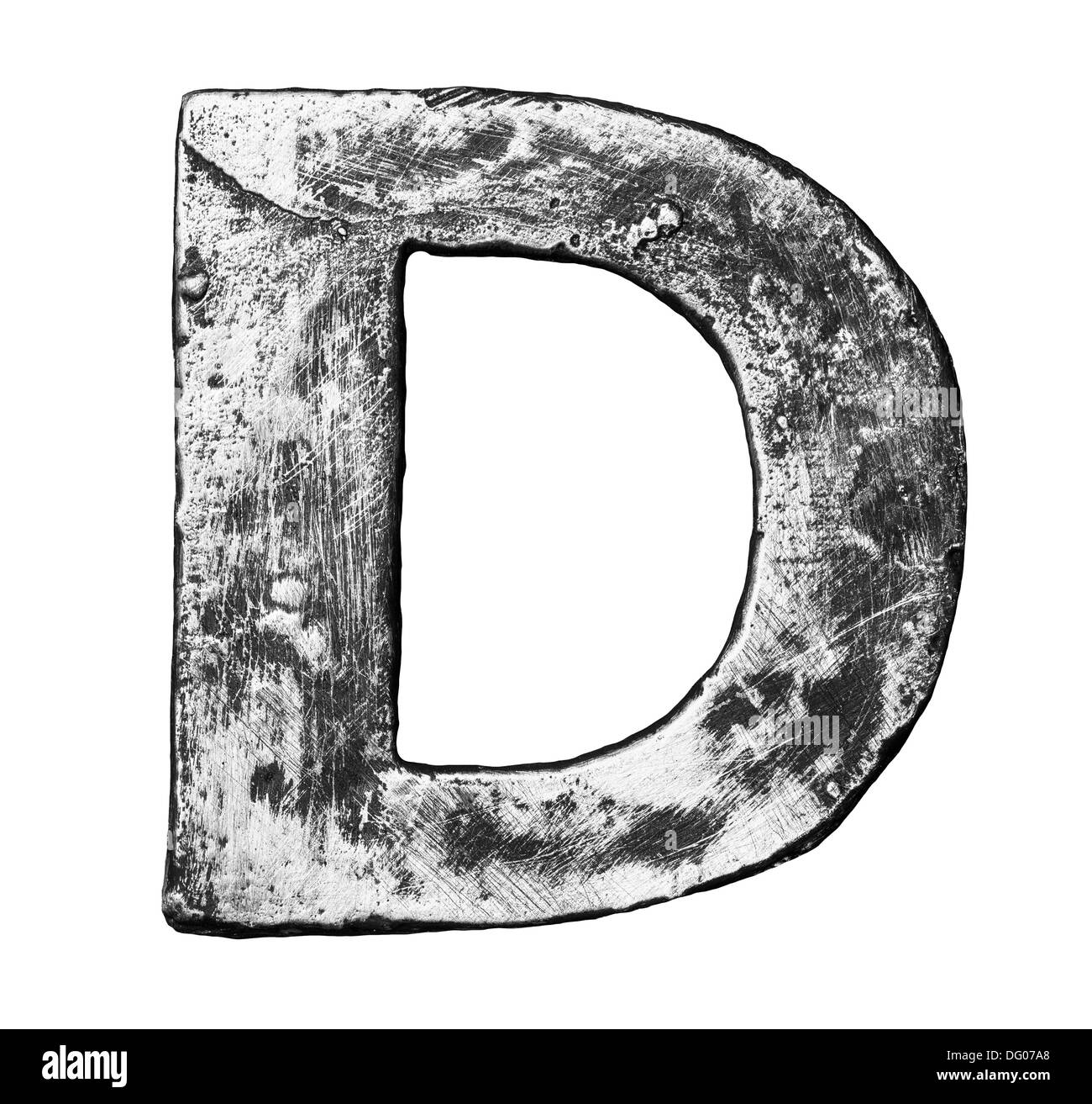Lega di metallo alfabeto lettera D Foto Stock