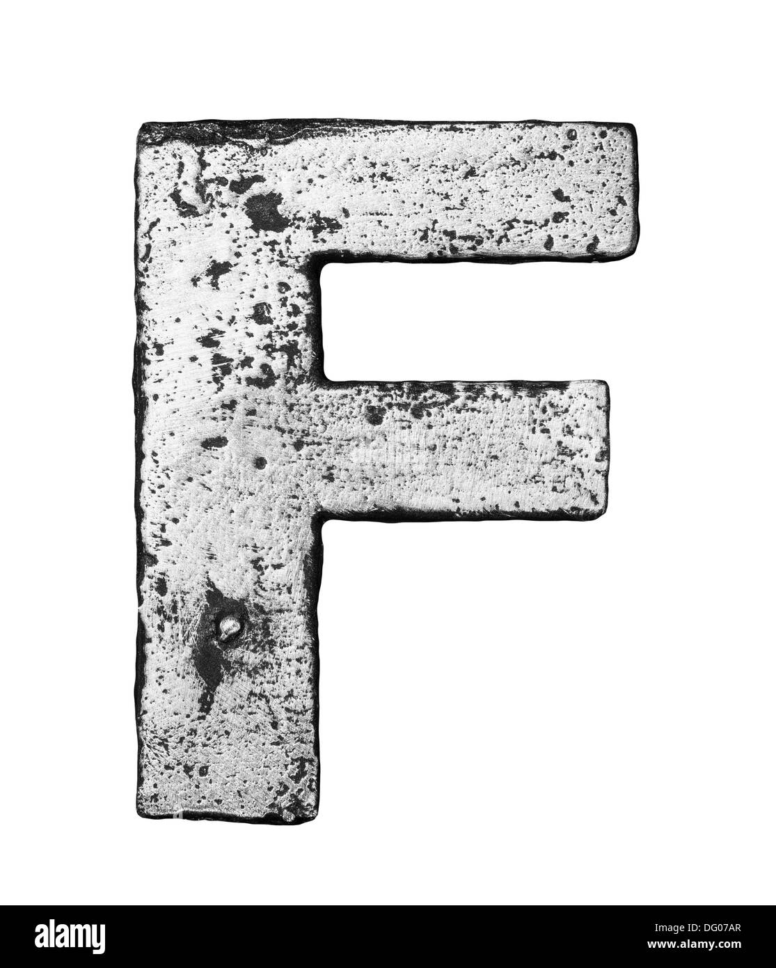 Lega di metallo alfabeto lettera F Foto Stock