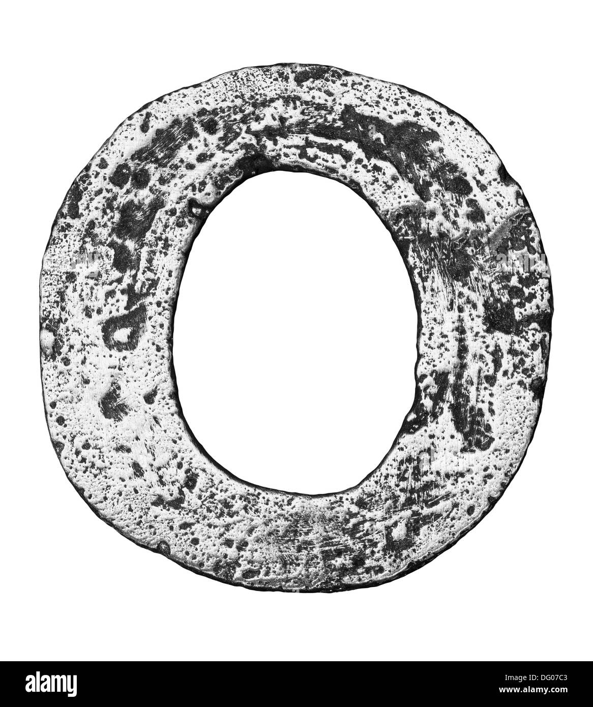 Lega di metallo alfabeto lettera O Foto Stock