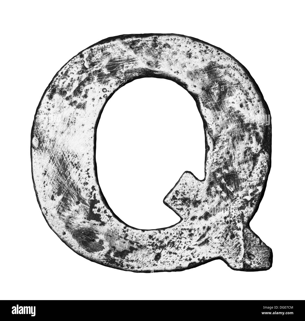 Lega di metallo alfabeto lettera Q Foto Stock