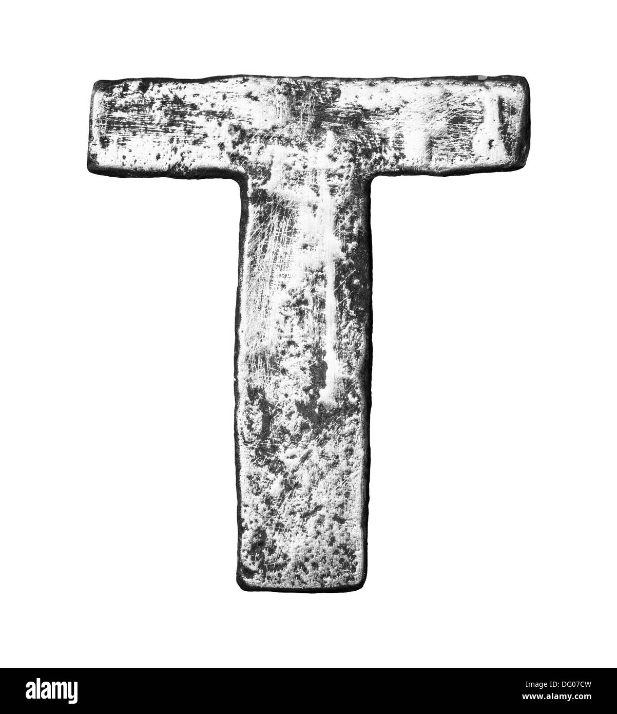 Lega di metallo alfabeto lettera T Foto Stock