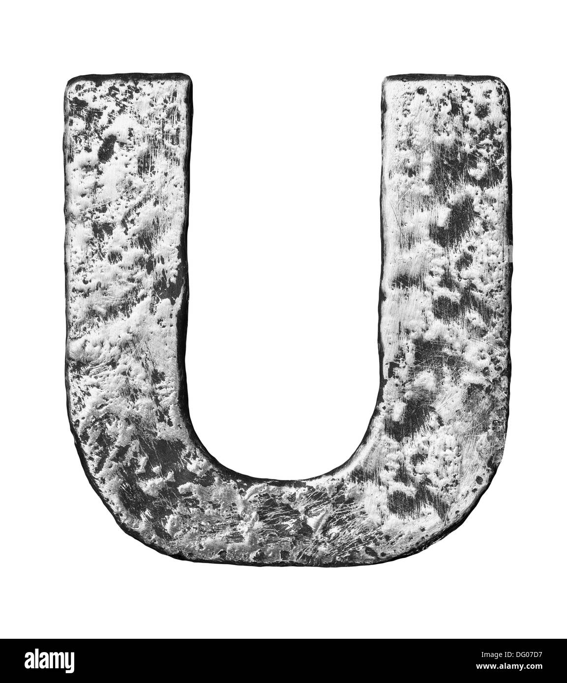 Lega di metallo alfabeto lettera U Foto Stock