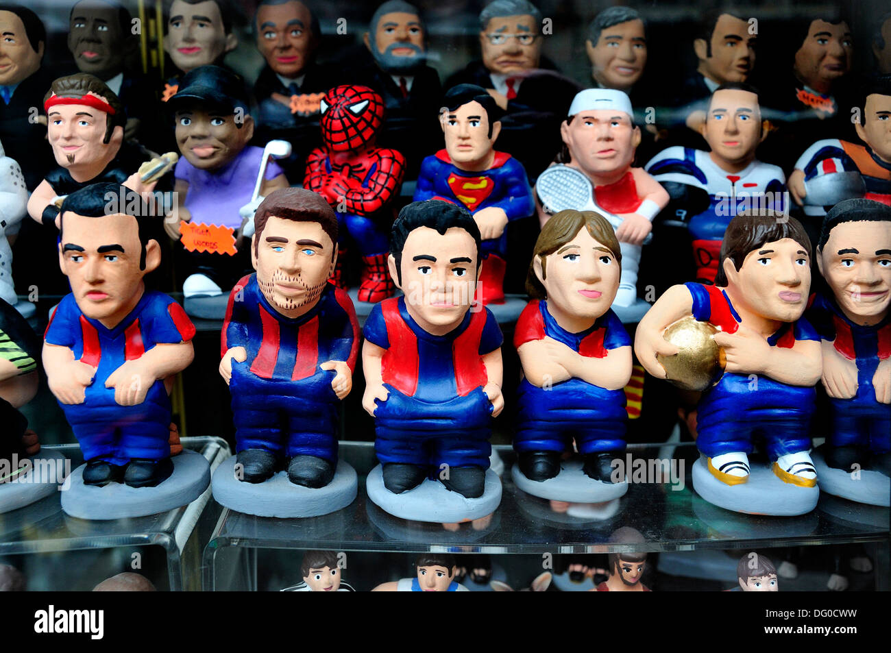Barcellona, in Catalogna, Spagna. Modello figure del FC Barcelona football giocatori Foto Stock