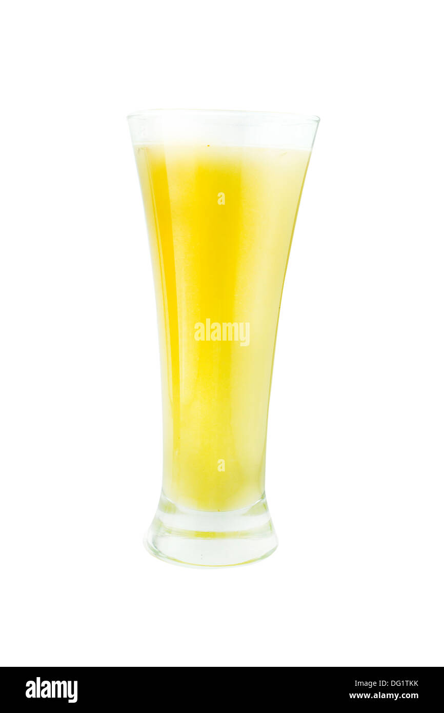 Bicchiere di succo di arancia, su sfondo bianco (con lavori di clipping path) Foto Stock