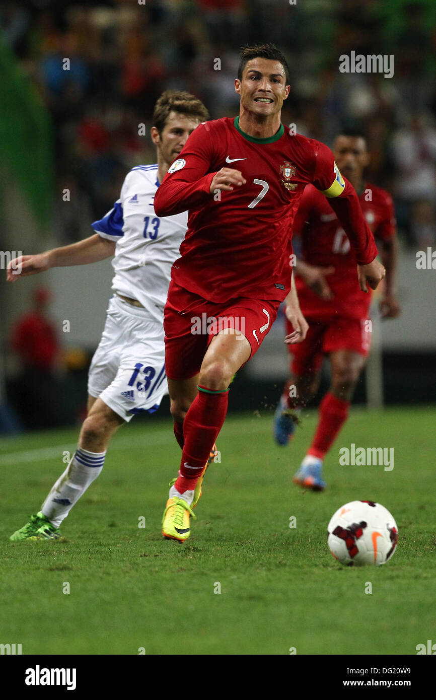 Lisbona, Portogallo. Undicesimo oct, 2013. Cristiano ronaldo portogallo in avanti durante la qualifica la partita di calcio per il Brasile 2014 FIFA World Cup, tra il Portogallo e Israele, del 11 ottobre 2013, Alvalade stadium di Lisbona. Credito: Azione Sport Plus/Alamy Live News Foto Stock