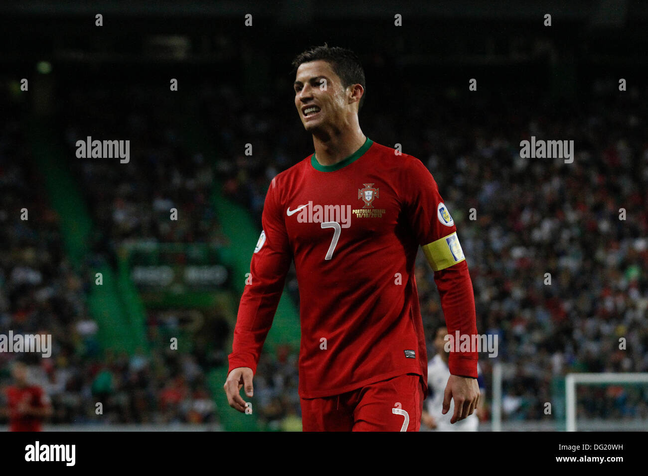 Lisbona, Portogallo. Undicesimo oct, 2013. Cristiano ronaldo portogallo in avanti durante la qualifica la partita di calcio per il Brasile 2014 FIFA World Cup, tra il Portogallo e Israele, del 11 ottobre 2013, Alvalade stadium di Lisbona. Credito: Azione Sport Plus/Alamy Live News Foto Stock