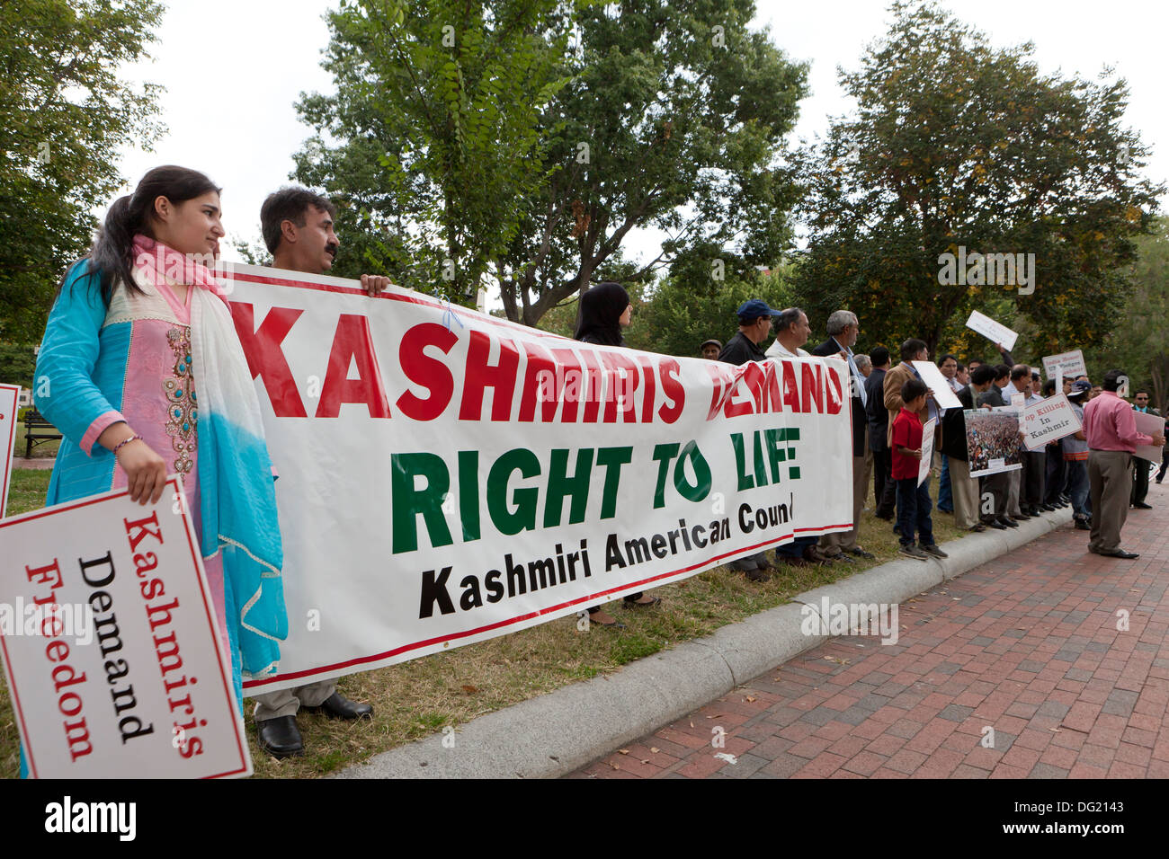 Kashmiri-Americans protesta contro il governo indiano - Washington DC, Stati Uniti d'America Foto Stock