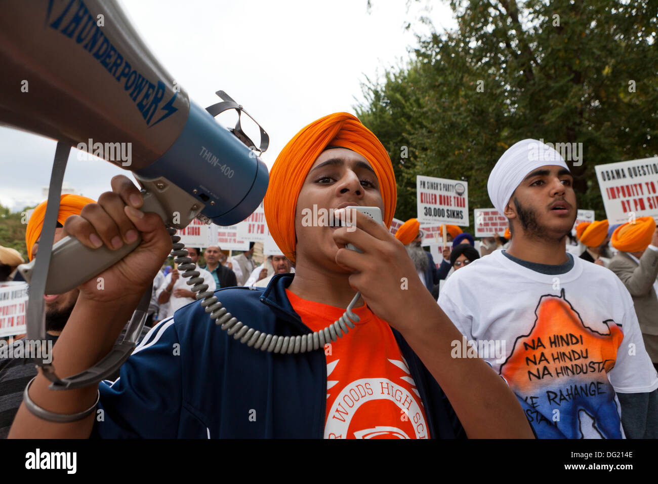 I sikh per la giustizia protesta contro il genocidio in India - Washington DC, Stati Uniti d'America Foto Stock