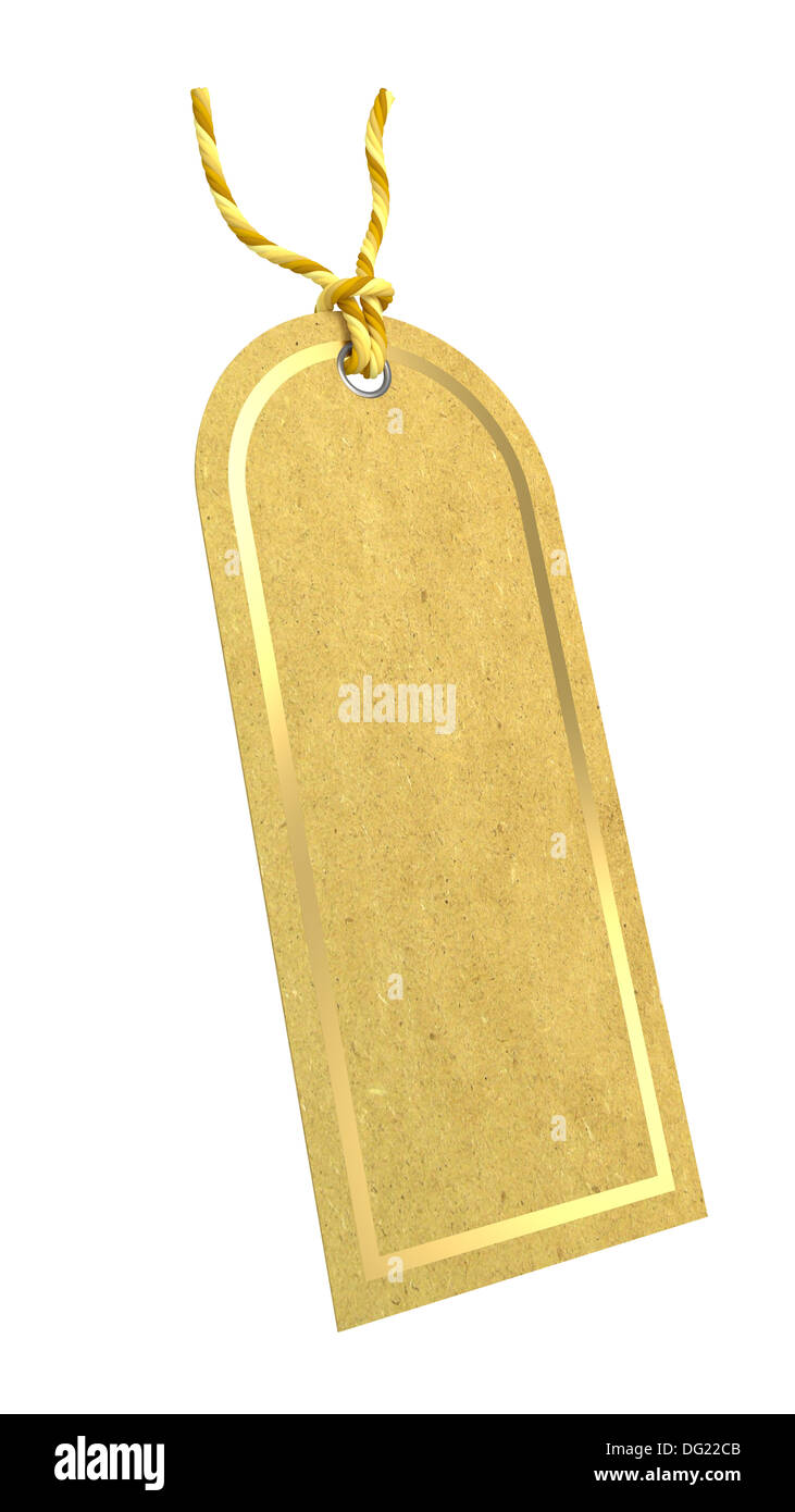 Etichetta vuota Tag stampato su carta naturale (isolato) Foto Stock