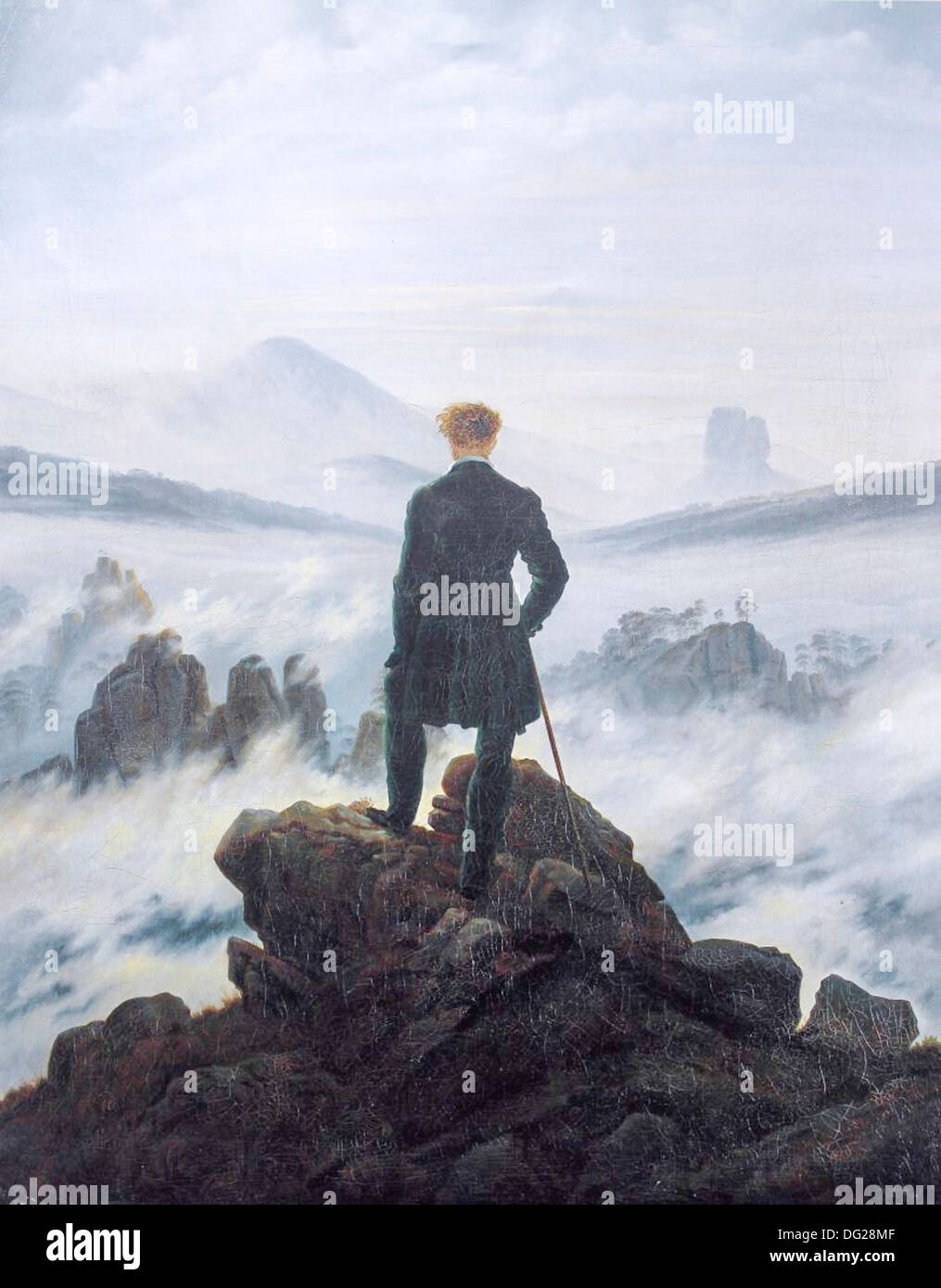 Wanderer sopra il mare di nebbia di Caspar David Friedrich 1818 Foto Stock