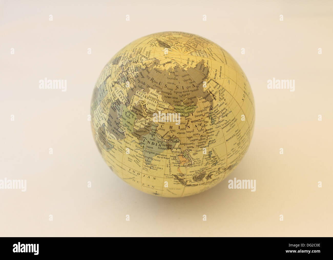 Mondo su sfondo bianco Foto Stock