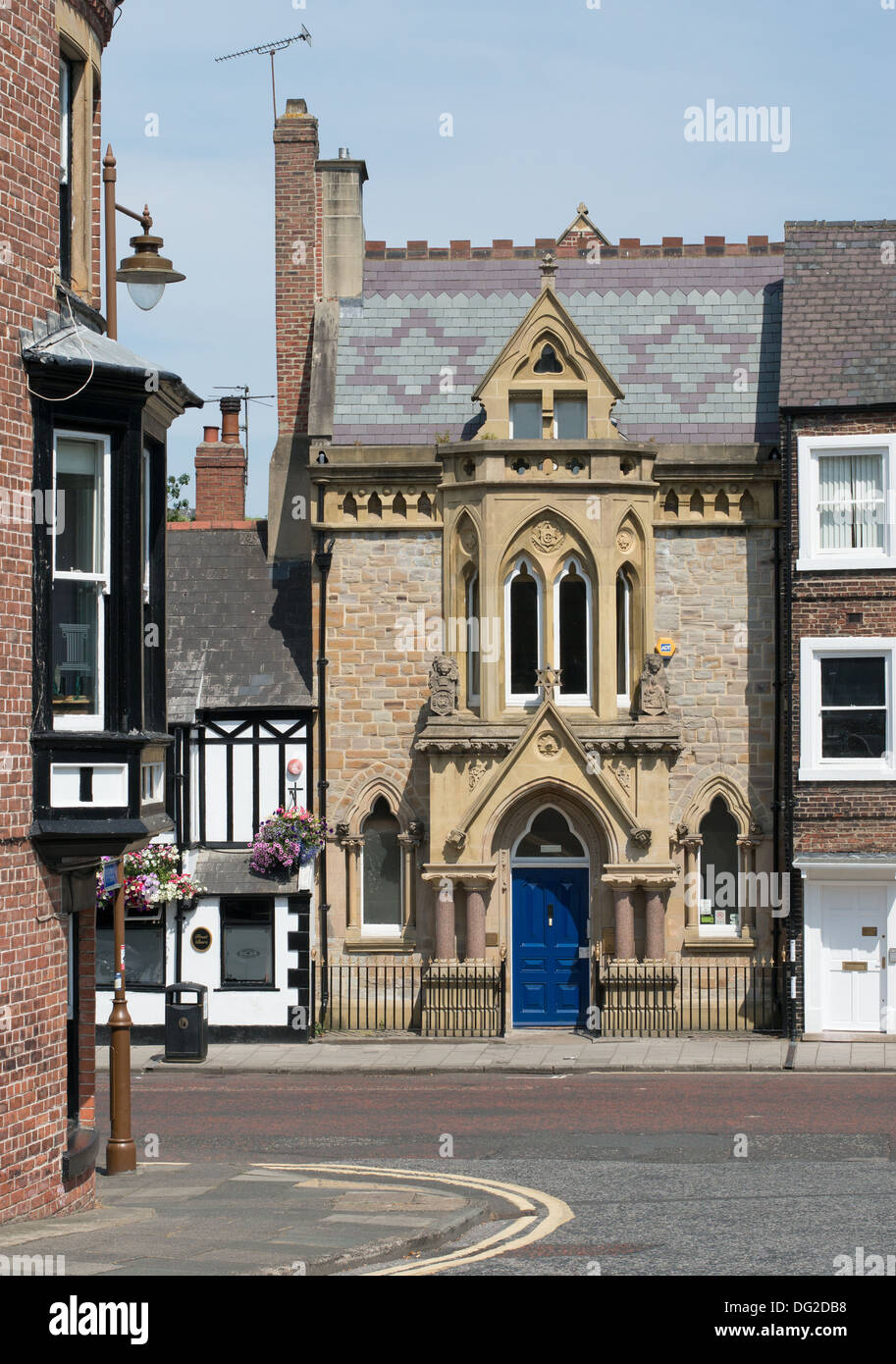 La sala massonico, Old Elvet, Durham City, North East England Regno Unito Foto Stock