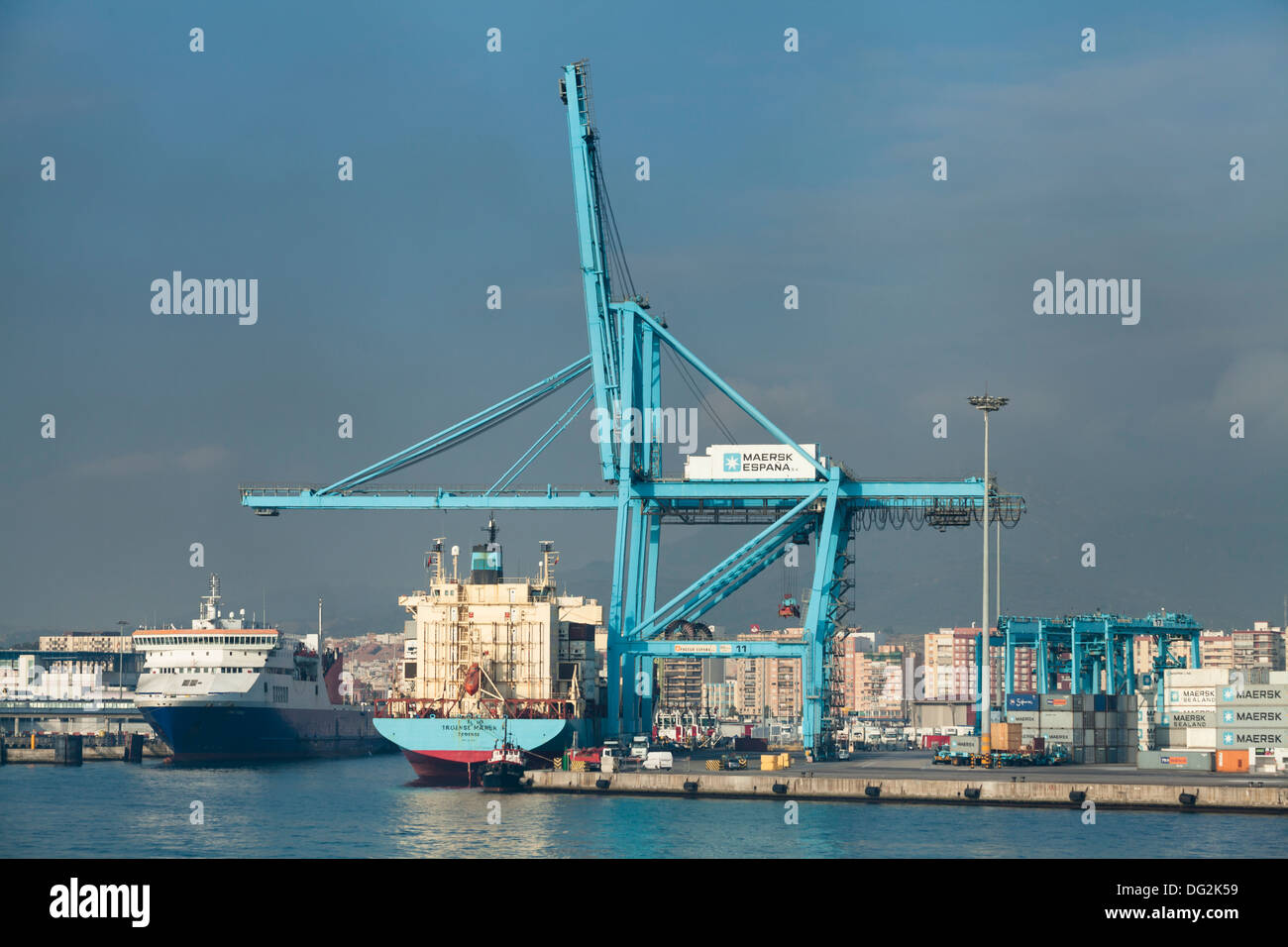 Il Porto di Algeciras in Andalusia, Spagna. Foto Stock