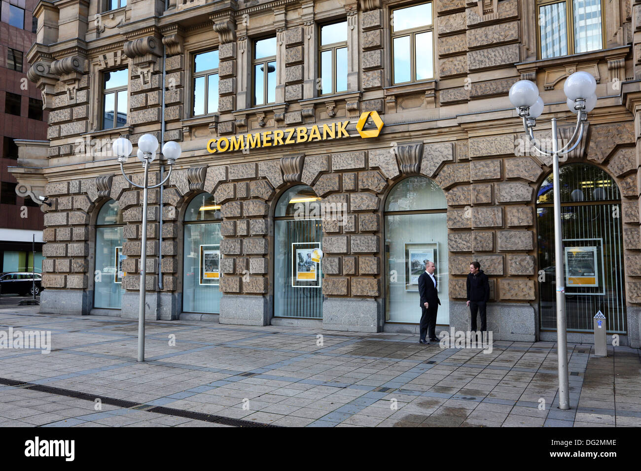 Commerzbank bank e il logo in Frankfurt am Main, Germania Foto Stock