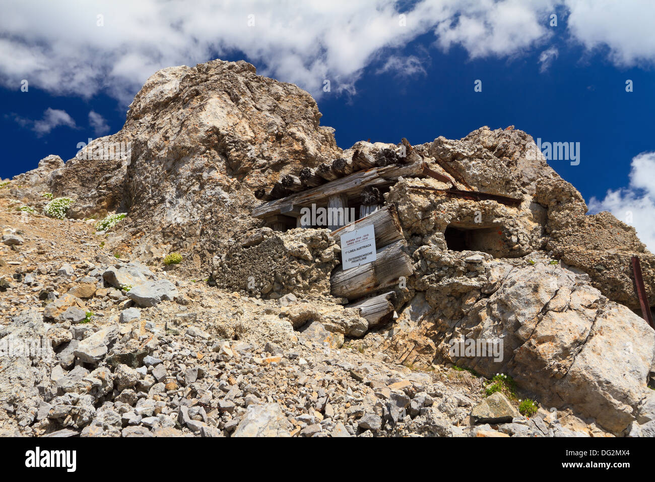 Ww1 edifici di Costabella mount, Trentino, Italia Foto Stock