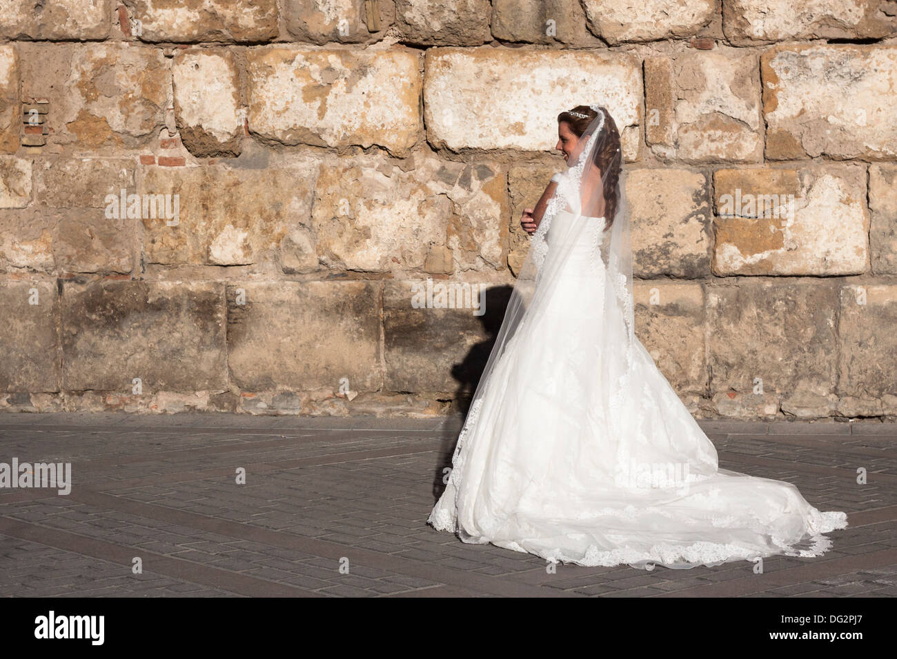 Bella Sposa a Siviglia, in Andalusia, Spagna. Foto Stock