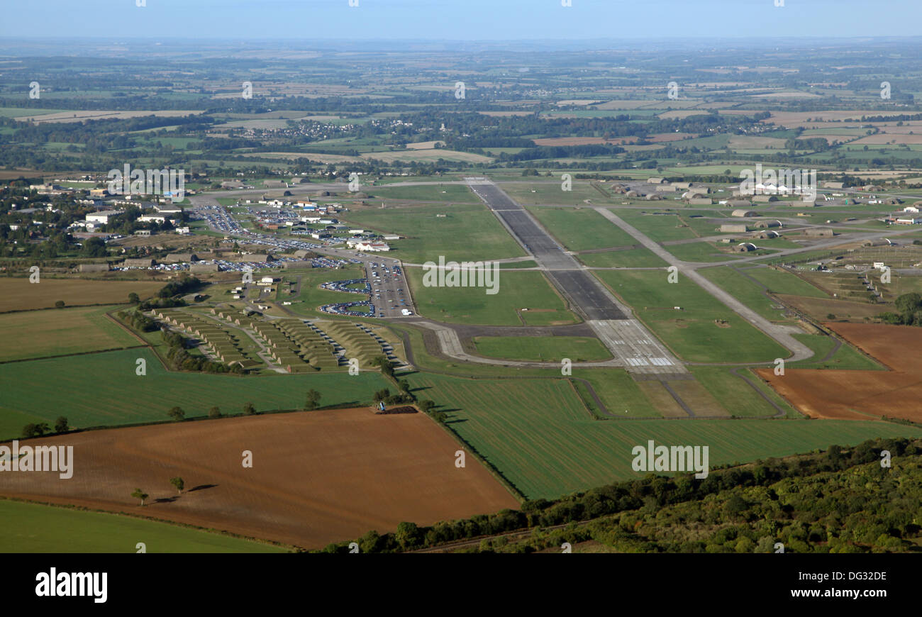 Vista aerea di Upper Heyford USAF in Oxfordshire, airfield airport Foto Stock