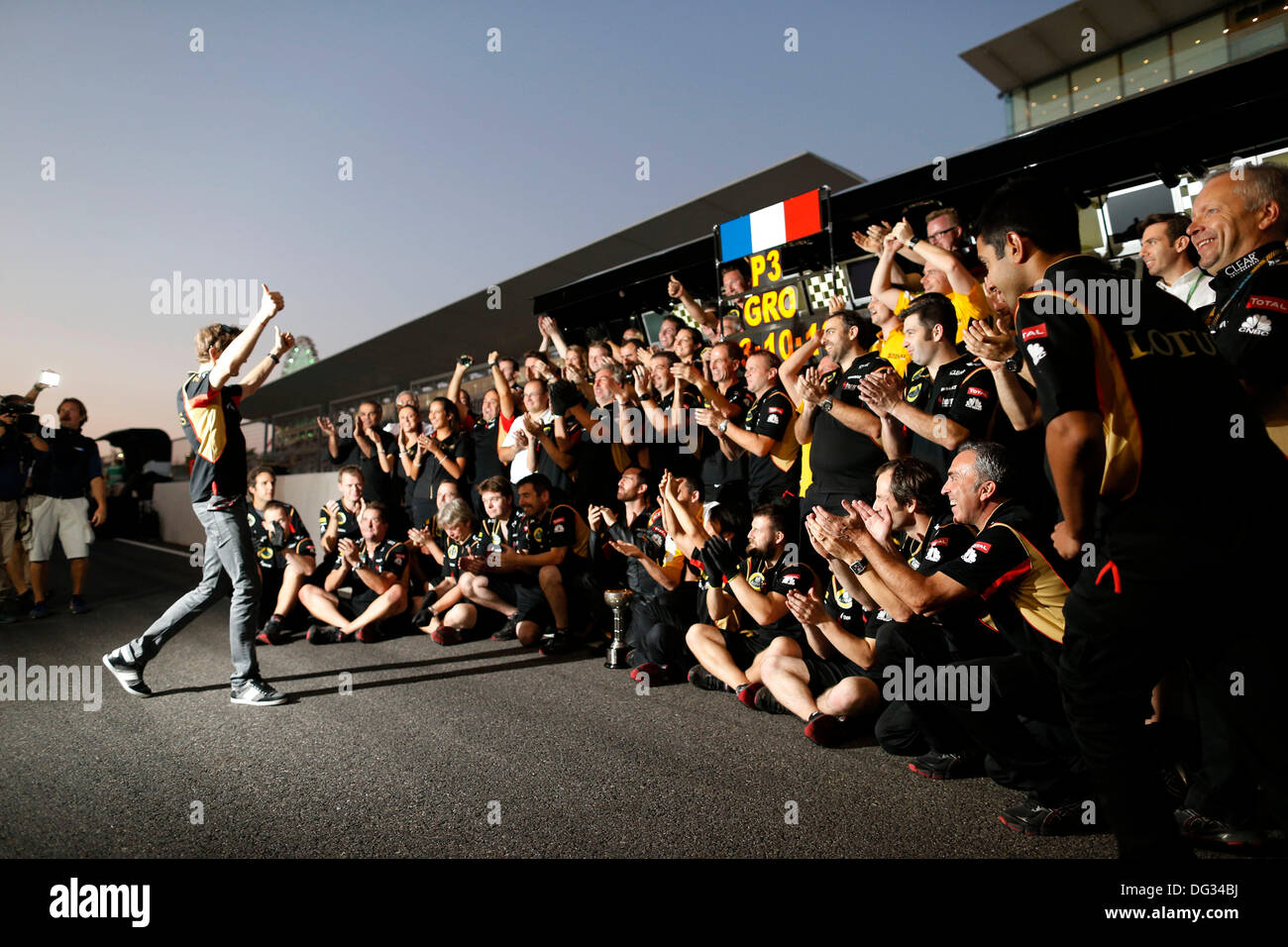 Suzuka, in Giappone. 13 ott 2013. Motorsports: FIA Formula One World Championship 2013, il Gran Premio del Giappone, #8 Romain Grosjean (FRA, Team Lotus F1), il credito: dpa picture alliance/Alamy Live News Foto Stock