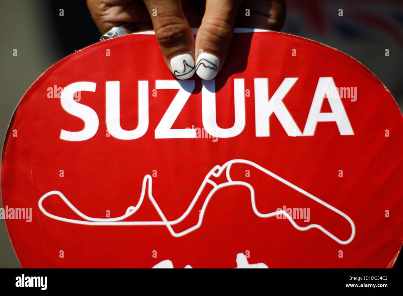 Suzuka, in Giappone. 13 ott 2013. Motorsports: FIA Formula One World Championship 2013, il Gran Premio del Giappone, i fan giapponesi Credito: dpa picture alliance/Alamy Live News Foto Stock