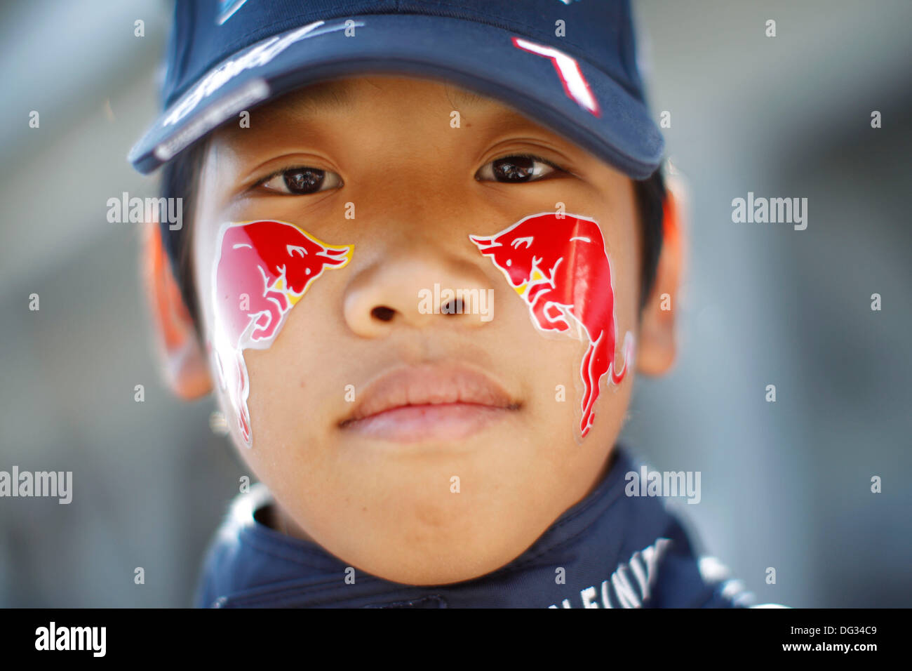 Suzuka, in Giappone. 13 ott 2013. Motorsports: FIA Formula One World Championship 2013, il Gran Premio del Giappone, i fan giapponesi Credito: dpa picture alliance/Alamy Live News Foto Stock