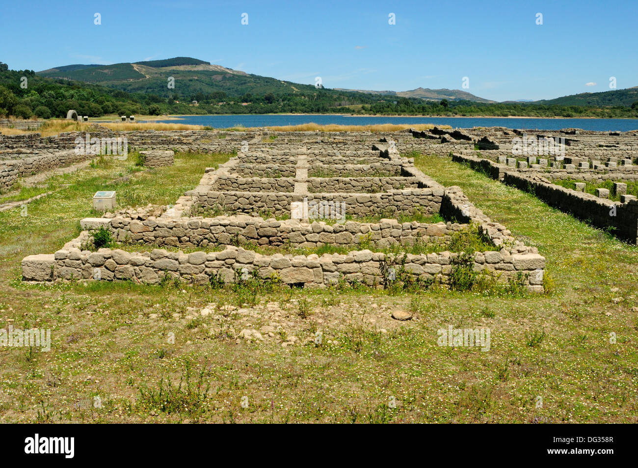 Resti del campo militare romano Aquis Querquennis, bande, Ourense, Galizia, Spagna Foto Stock