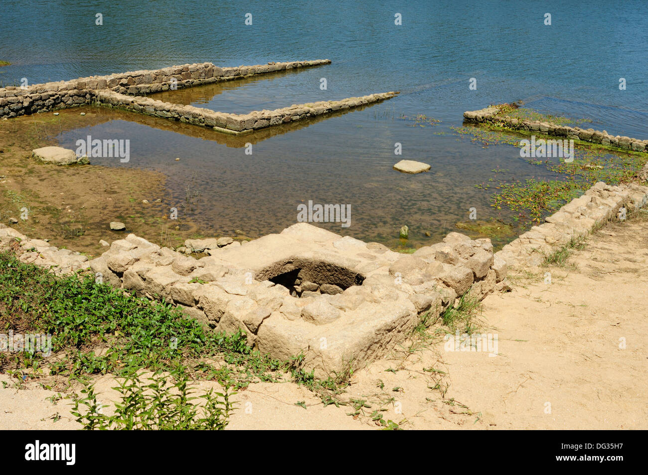 Resti del campo militare romano Aquis Querquennis, bande, Ourense, Galizia, Spagna Foto Stock