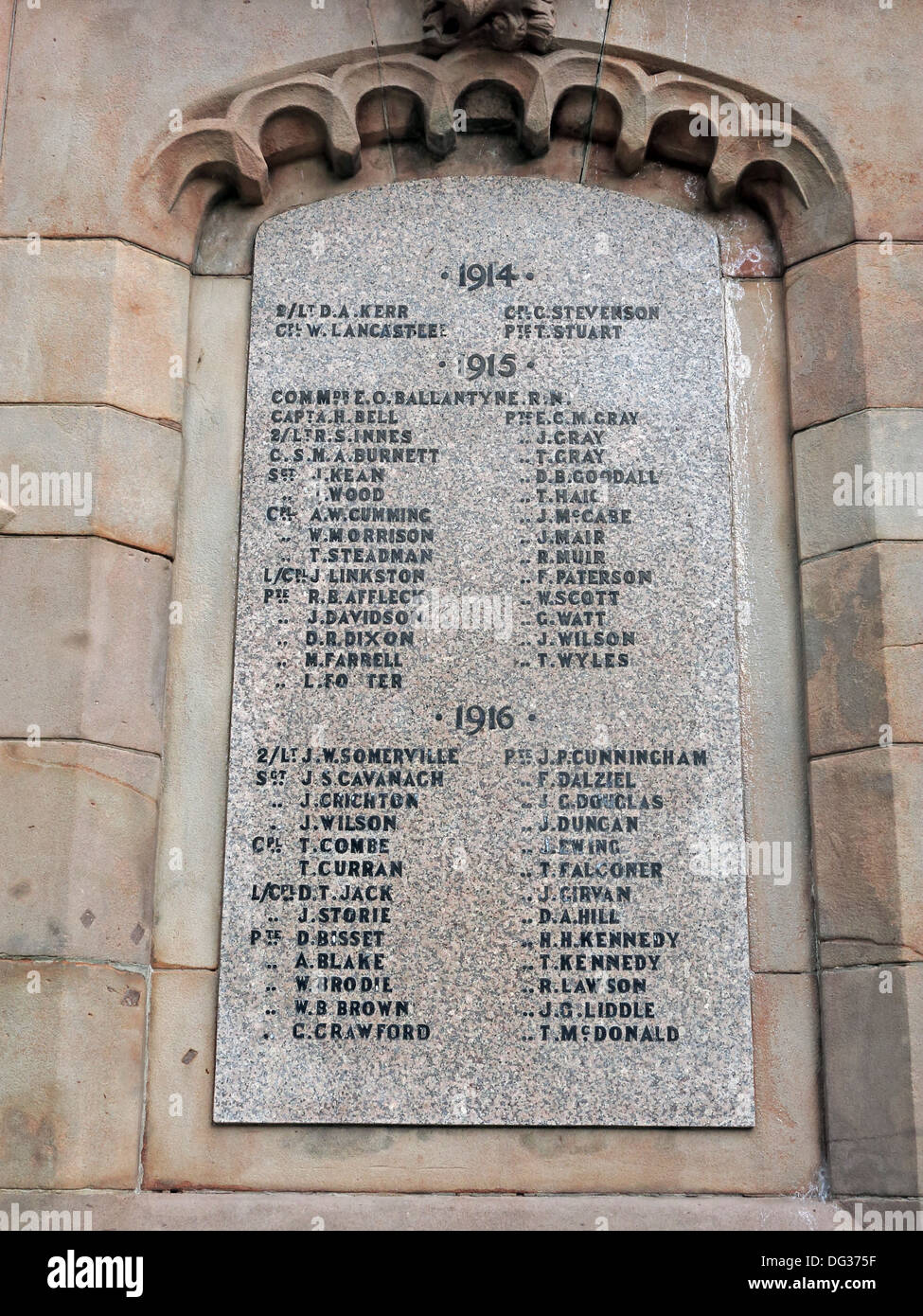 Il Dalkeith park War Memorial Midlothian Foto Stock