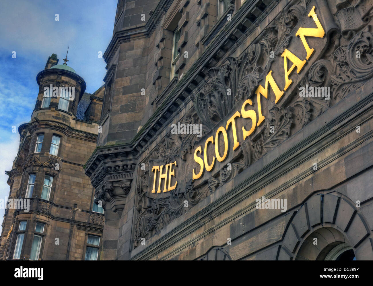 Il vecchio Scotsman Newspaper building Northbridge Edinburgh Scotland Regno Unito Foto Stock
