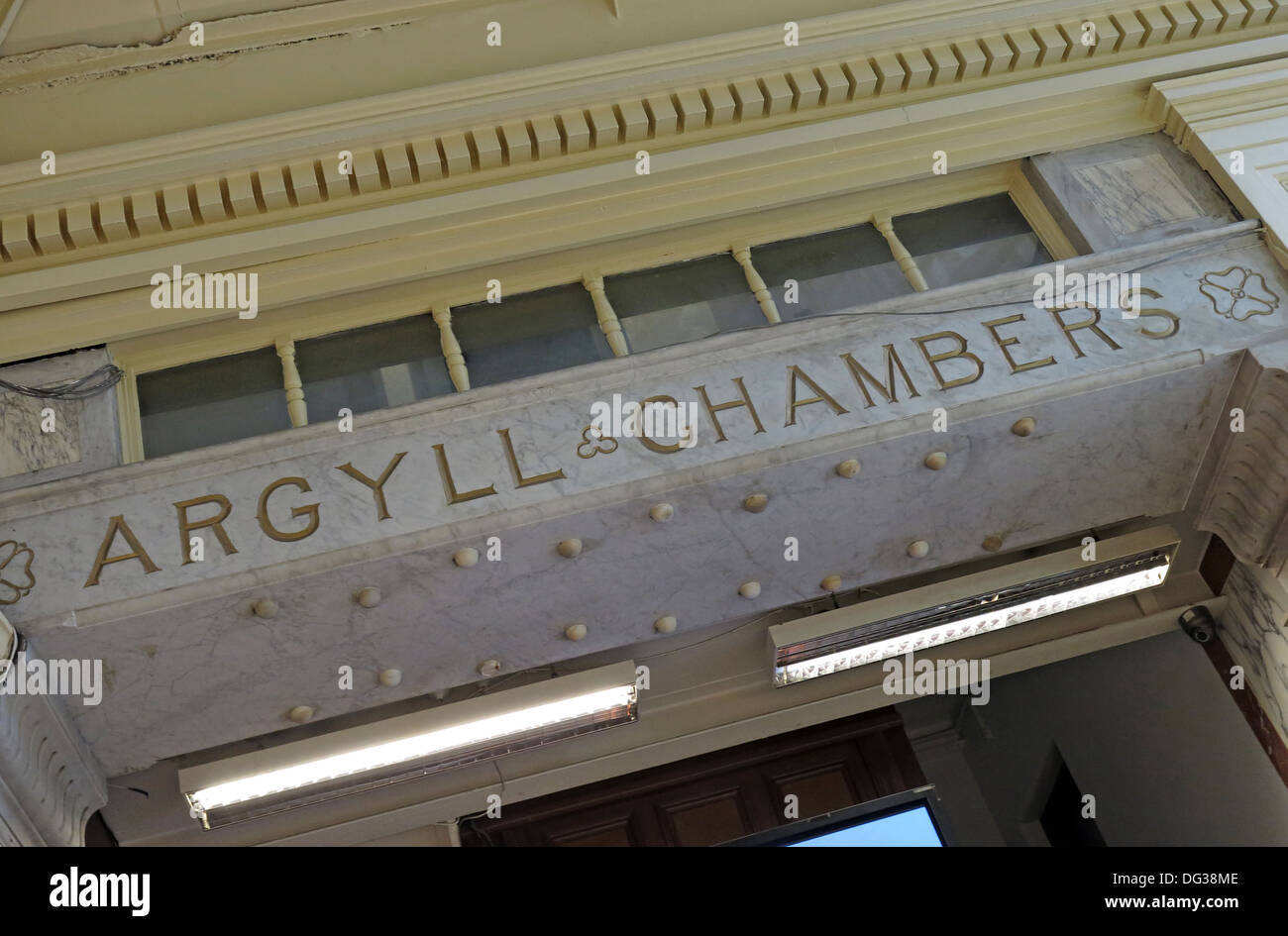 Argyll Chambers, edificio per uffici e sala giochi, nel centro di Glasgow, Scozia, Regno Unito Foto Stock