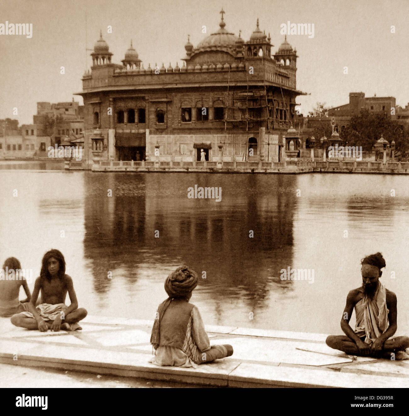 India - Tempio d'oro di Amritsar - fakirs inizio novecento Foto Stock