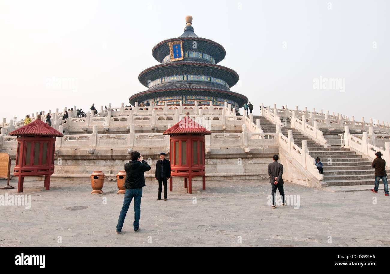 Sala della Preghiera del Buon Raccolto nel Tempio Taoista di cielo, Pechino, Cina Foto Stock